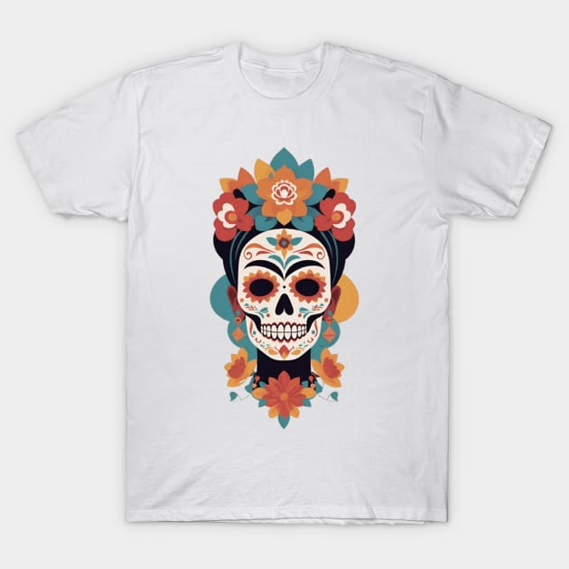 Frida's Calavera: Sugar Skull Illustration T-Shirt by FridaBubble